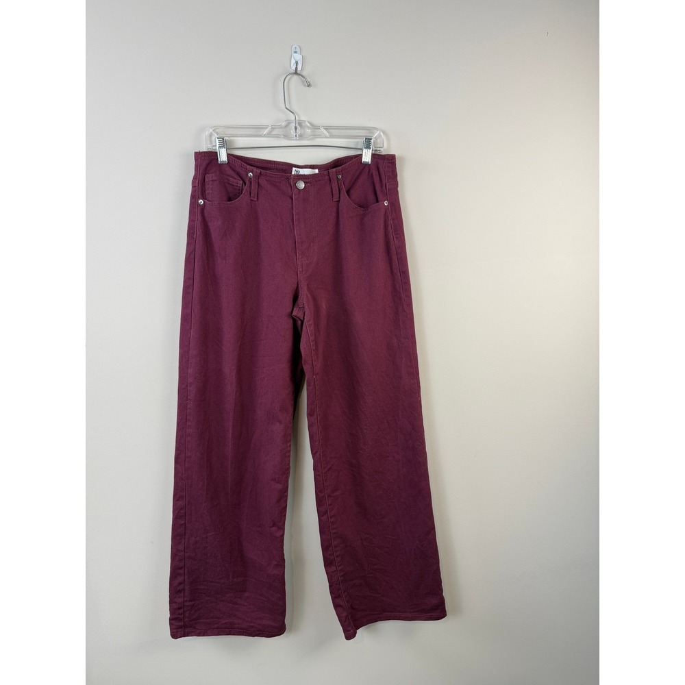 No Boundaries Wide Leg Burgundy Jeans Women's Size Medium High Waisted Pants